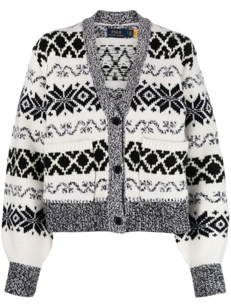 Polo Ralph Lauren кардиган вязки интарсия, черный