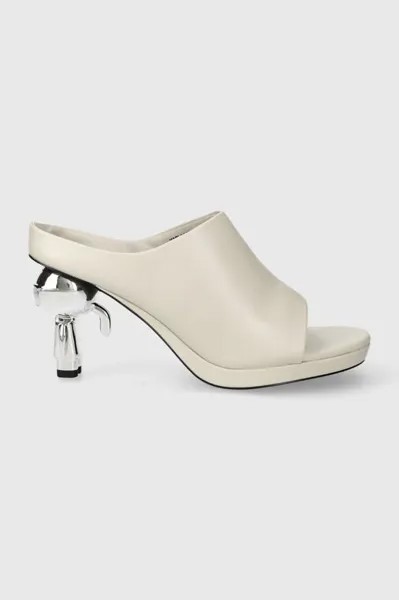 Кожаные шлепанцы IKON HEEL Karl Lagerfeld, белый