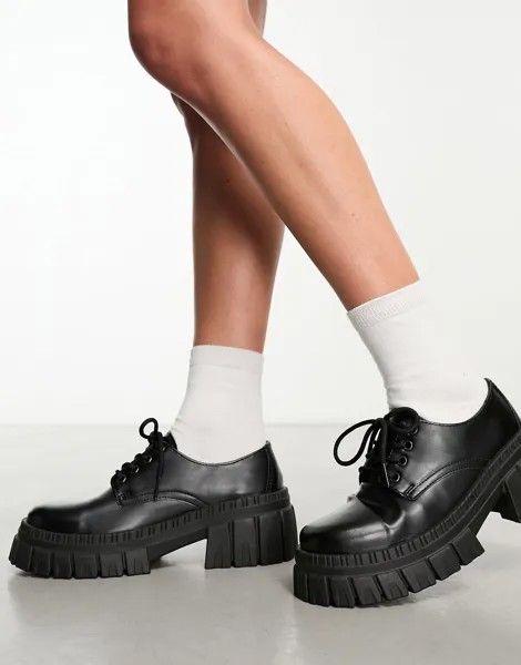 Полуботинки Asos Design Magnify Chunky Lace Up, черный