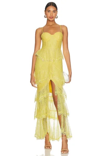 Платье MAJORELLE Zelda Fitz Gown, цвет Lemon Yellow