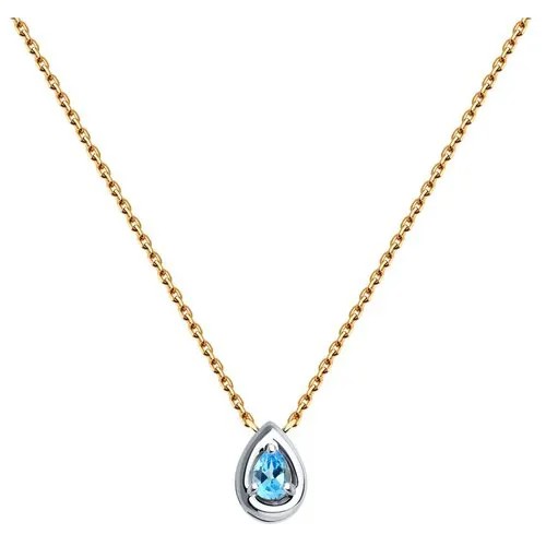 Колье Diamant, красное золото, 585 проба, топаз, гранат, длина 45 см.