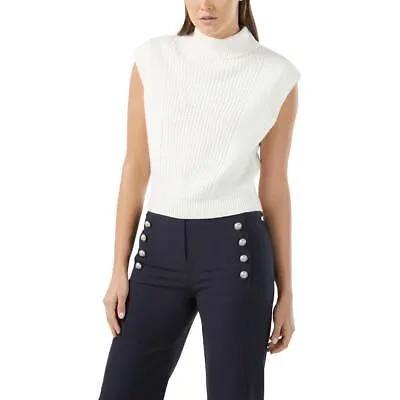 Женская водолазка BCBG Max Azria из смесовой шерсти в рубчик с воротником-майкой