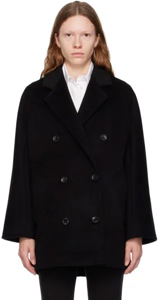 Черное пальто с ребусом Max Mara