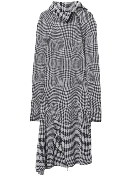 Burberry платье миди Warped в ломаную клетку, черный