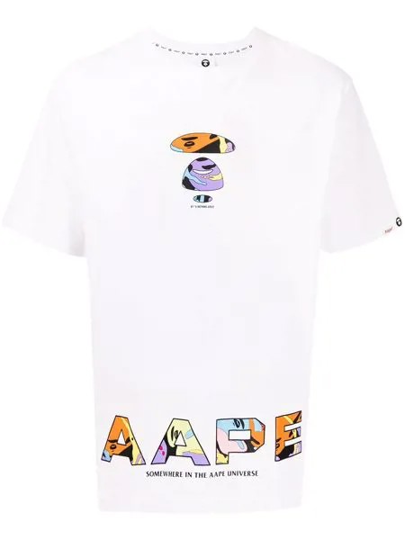 AAPE BY *A BATHING APE® logo-print cotton T-shirt