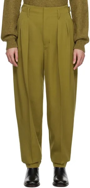 Зеленые брюки-галифе со складками LEMAIRE