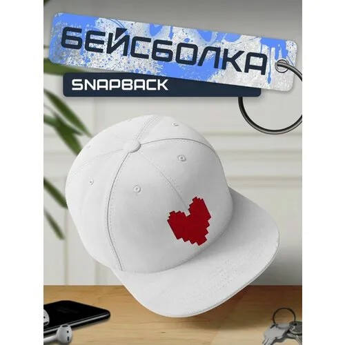 Бейсболка, кепка белая с красным принтом игра Undertale - 11