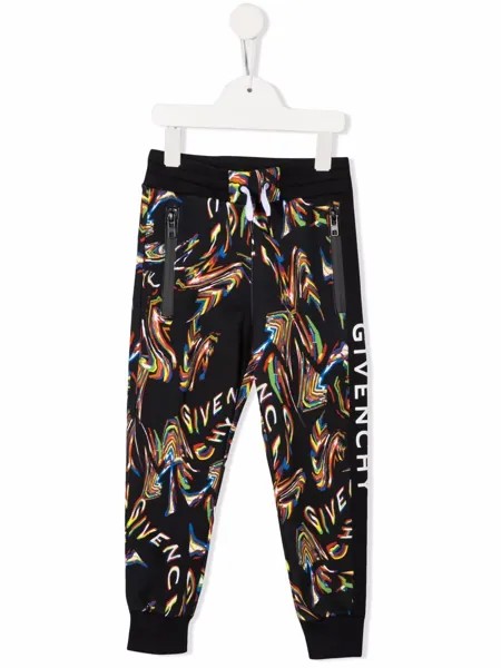 Givenchy Kids спортивные брюки с графичным принтом