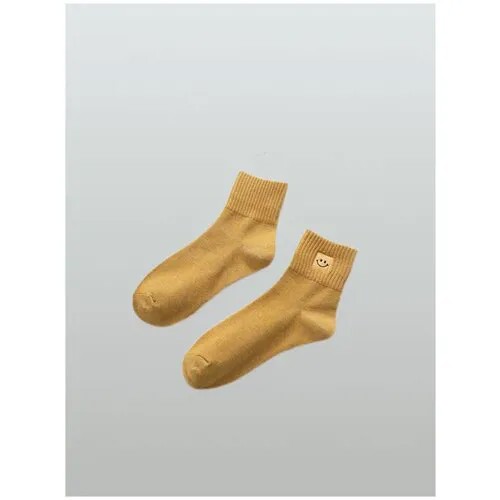 Женские носки  высокие, износостойкие, нескользящие, быстросохнущие, 5 пар, размер 36-41, горчичный