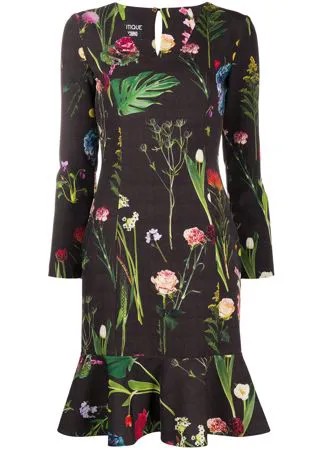 Boutique Moschino платье с оборками и цветочным фотопринтом