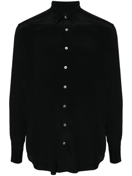 Lardini атласная рубашка Ted, черный