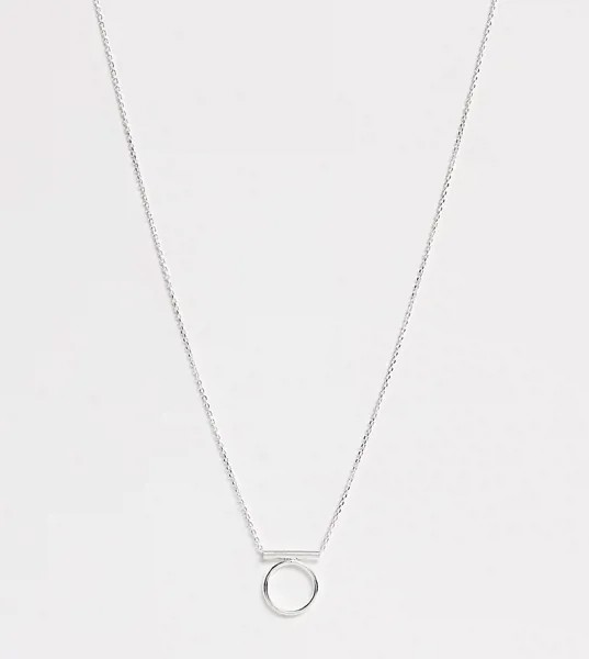 Серебряное ожерелье с подвеской-кольцом эксклюзивно от Kingsley Ryan-Серебряный