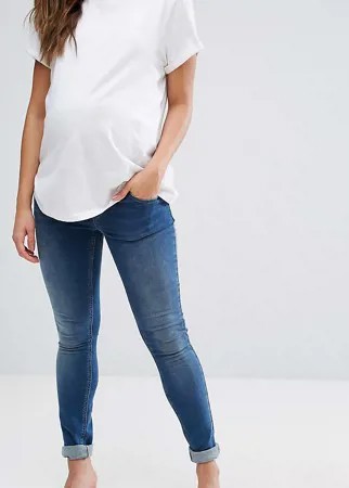 Синие джинсы скинни с эластичным поясом ASOS DESIGN Maternity-Синий