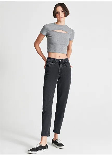 Серые женские джинсовые брюки Mom fit Mavi