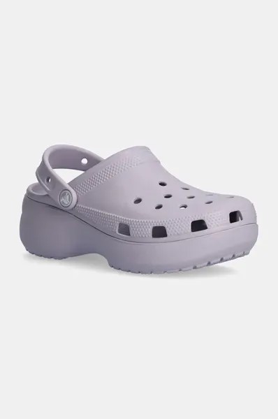 Классические шлепанцы на платформе Crocs Clog W, серый