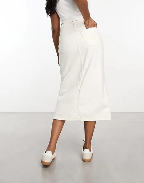 Джинсовая юбка макси цвета экрю Abercrombie & Fitch