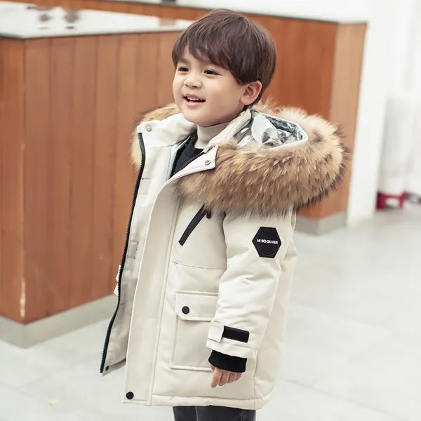 Детский Зимний пуховик для мальчиков 3-8 лет