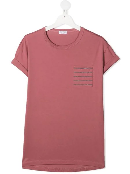 Brunello Cucinelli Kids футболка с декором Monili