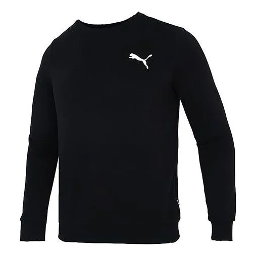 Толстовка PUMA Casual Sports Knit Breathable Round Neck Pullover Black, черный
