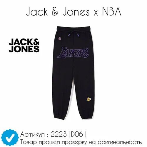Брюки карго Jack & Jones Nba Lakers Logo, размер XL, черный, фиолетовый