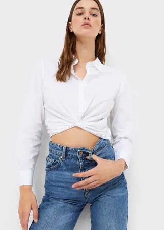 Stradivarius Рубашка С Узлом Белый Xs
