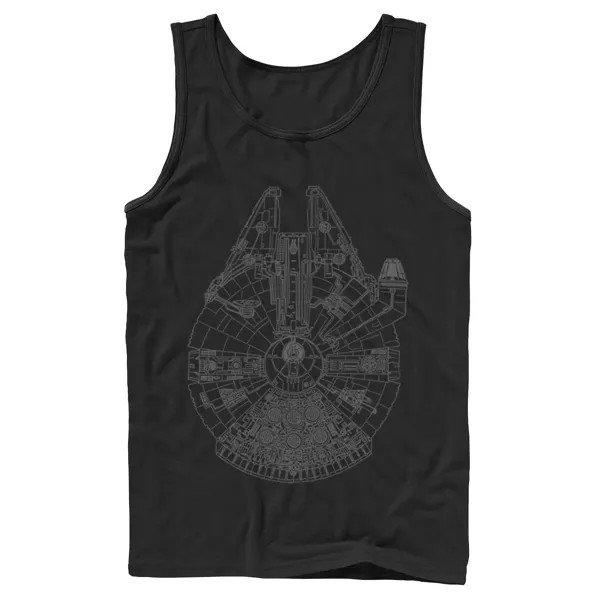 Мужская майка Star Wars Millennium Falcon Outline