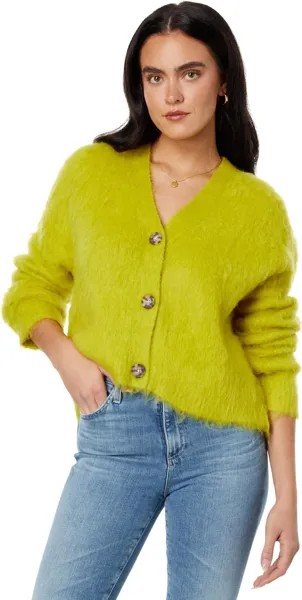 Свитер Brushed V-Neck Cardigan Sweater Madewell, цвет Heather Chartreuse