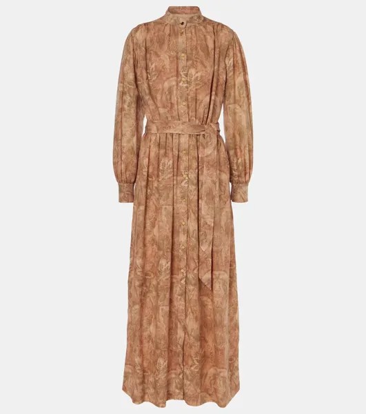 Платье-рубашка из шерсти Leia Loro Piana, цвет pale biscuits+tundra