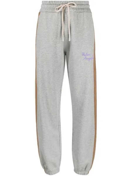 Palm Angels спортивные брюки Angels с вышитым логотипом, серый