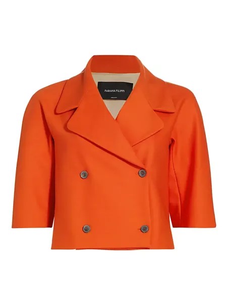 Укороченный двубортный пиджак Fabiana Filippi, цвет arancio