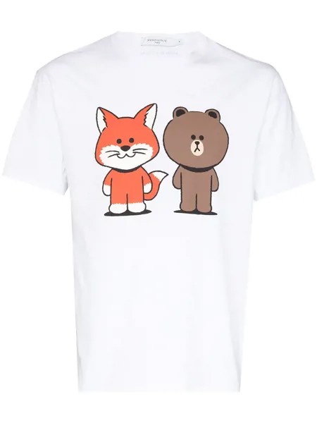 Maison Kitsuné футболка с графичным принтом из коллаборации с Line Friends