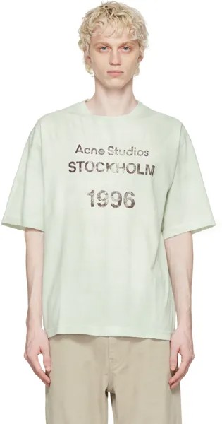 Зеленая футболка с печатью Acne Studios