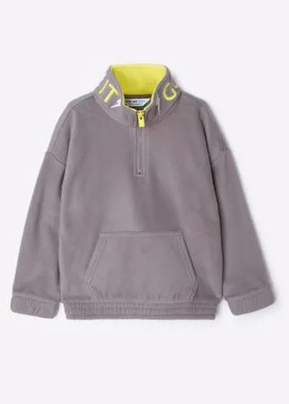 Серый свитшот oversize из флиса для мальчика Gloria Jeans