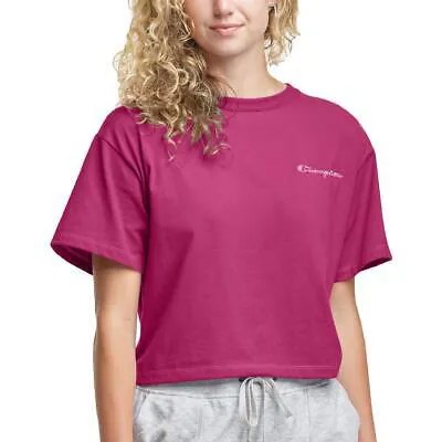 Женская розовая укороченная хлопковая футболка Champion, спортивный топ XXL BHFO 5229