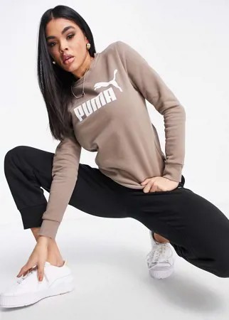 Серо-бежевый свитшот PUMA Essentials – эксклюзивно для ASOS-Коричневый цвет