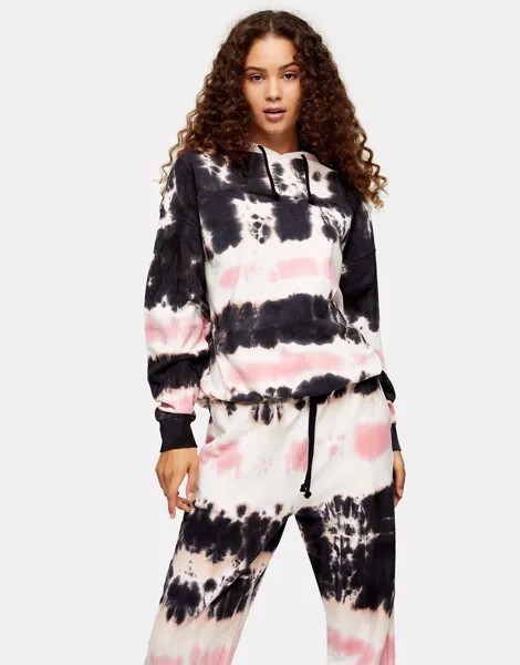 Худи с принтом тай-дай Topshop-Розовый цвет