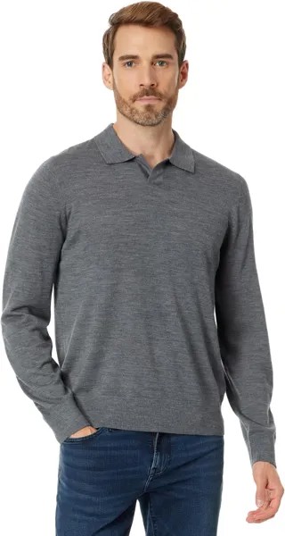 Рубашка Merino Long Sleeve Johnny Collar Vince, цвет Heather Night Storm
