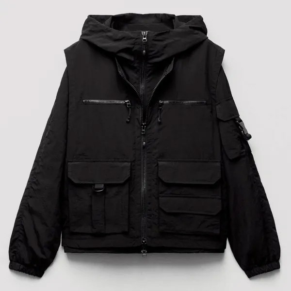 Куртка Zara ZW 2-IN-1 Technical - Limited Edition, черный