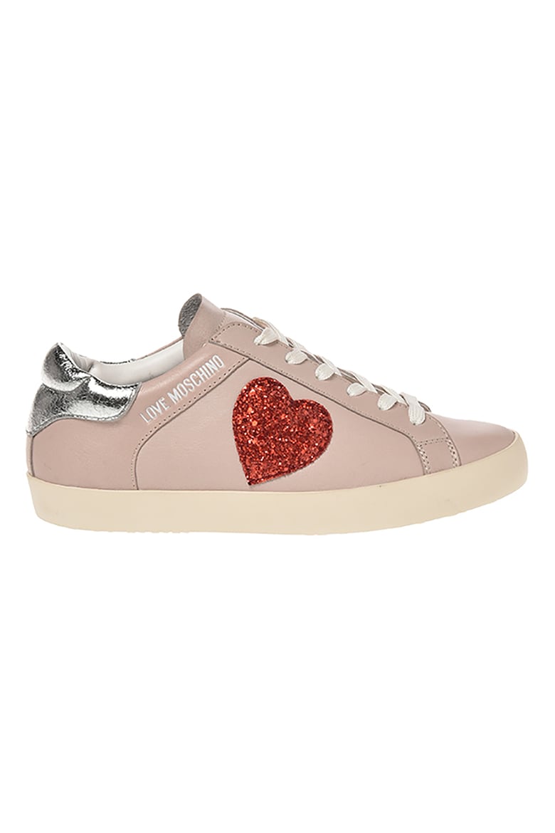 Кожаные спортивные туфли с логотипом Love Moschino, розовый