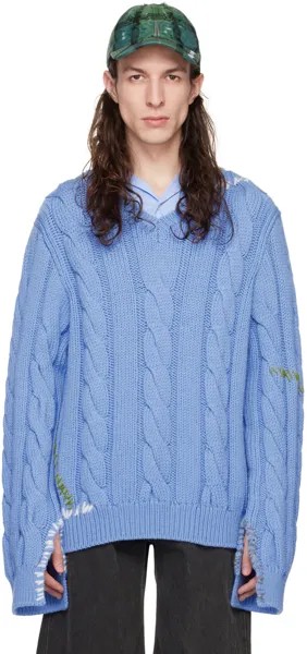 Синий ремонтный свитер Marni