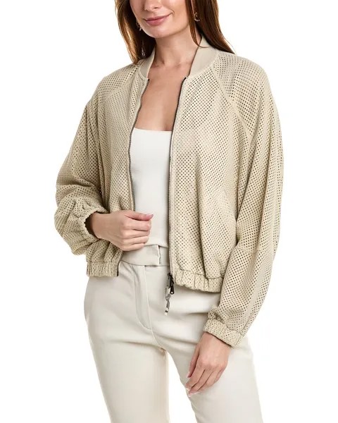 Кожаная куртка Brunello Cucinelli, мультиколор
