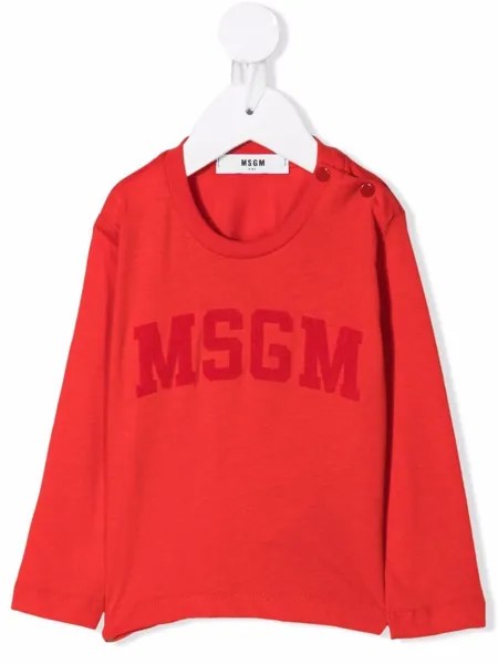 MSGM Kids толстовка с круглым вырезом и логотипом