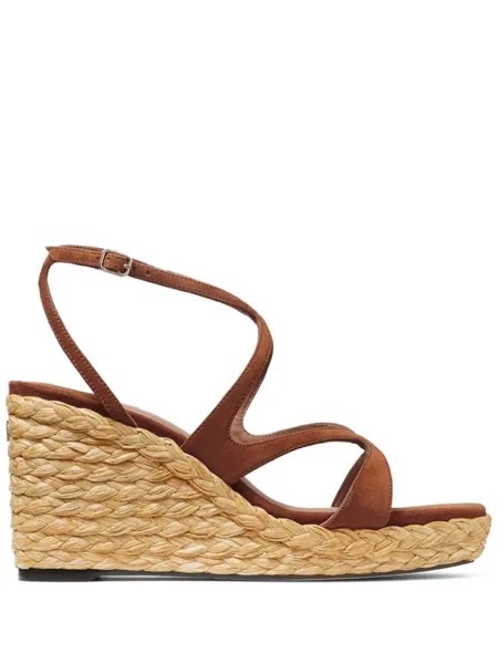 Jimmy Choo босоножки Ayla 85 на танкетке, коричневый
