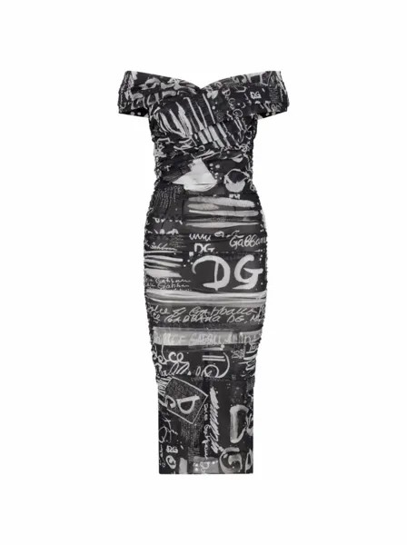 Шифоновое платье со сборками Dolce&Gabbana