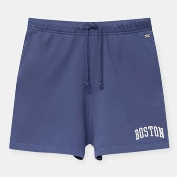 Шорты-бермуды Pull&Bear Boston Tracksuit Jogger, темно-синий