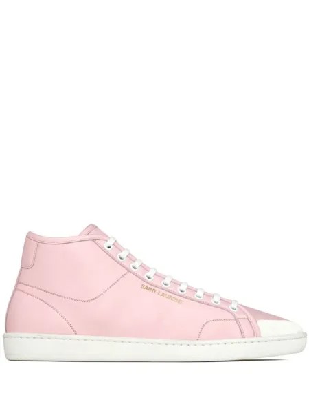 Saint Laurent высокие кеды, розовый