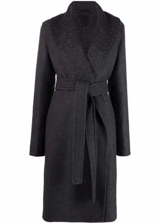 Givenchy пальто средней длины с поясом и логотипом 4G