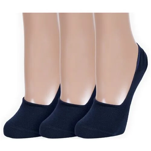 Подследники RuSocks, 3 пары, размер 23-25 (38-40), синий