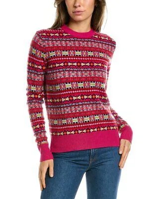 Женский шерстяной свитер Brooks Brothers Fairisle, розовый, размер Xl