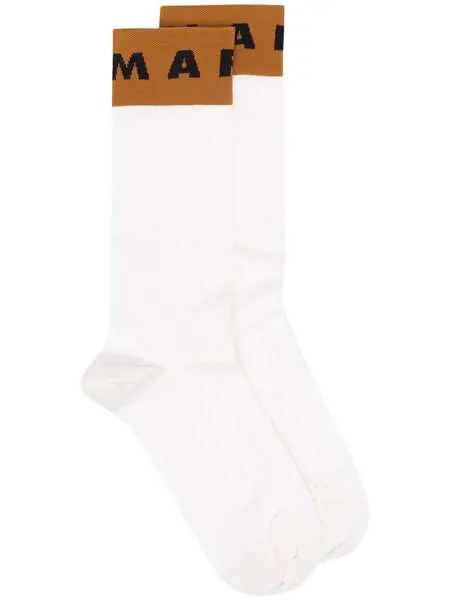 Marni носки вязки интарсия с логотипом
